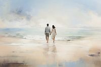 Verliefd stel op het strand