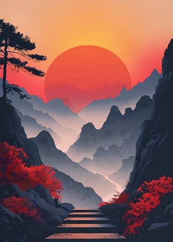Sunset in the mountains