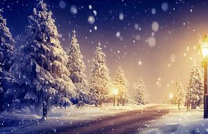 Winterlandschaft mit Schnee und Bäumen