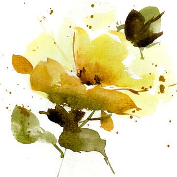 Rose jaune sur annemiek art