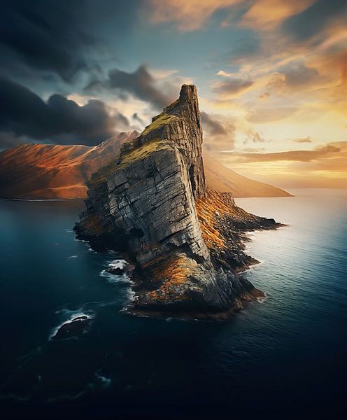 Lever de soleil sur le fjord par fernlichtsicht