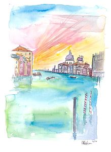Uitzicht vanaf de Ponte dell Accademia tot Santa Maria della Salute in Venetië van Markus Bleichner
