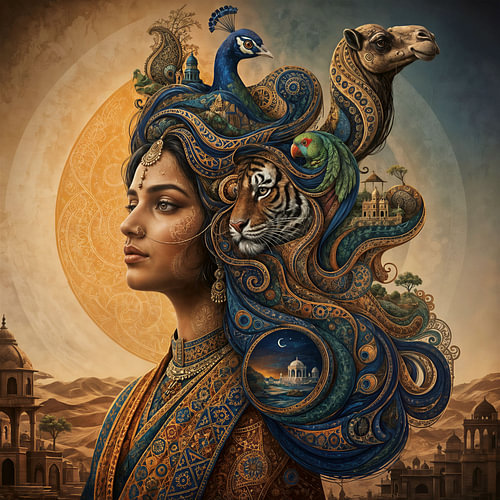 Rajasthani – Mensch und Tier im Surrealismus vereint