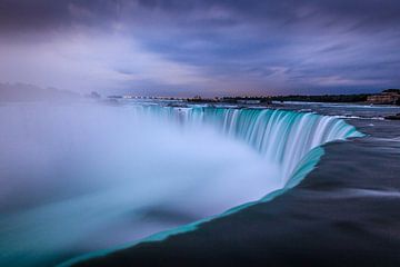 Niagara Falls during sunrise from Canada