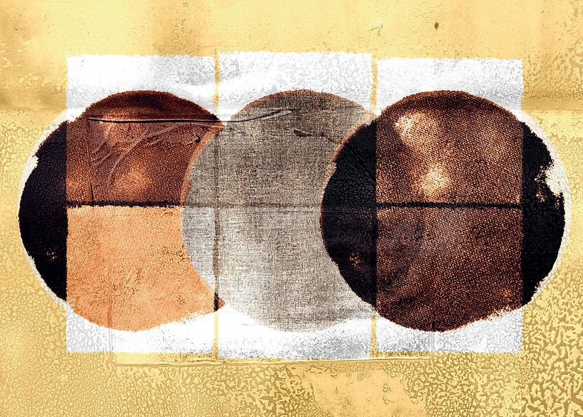 Scandinavian Nature Minimalism Gold Brown by Mad Dog Art