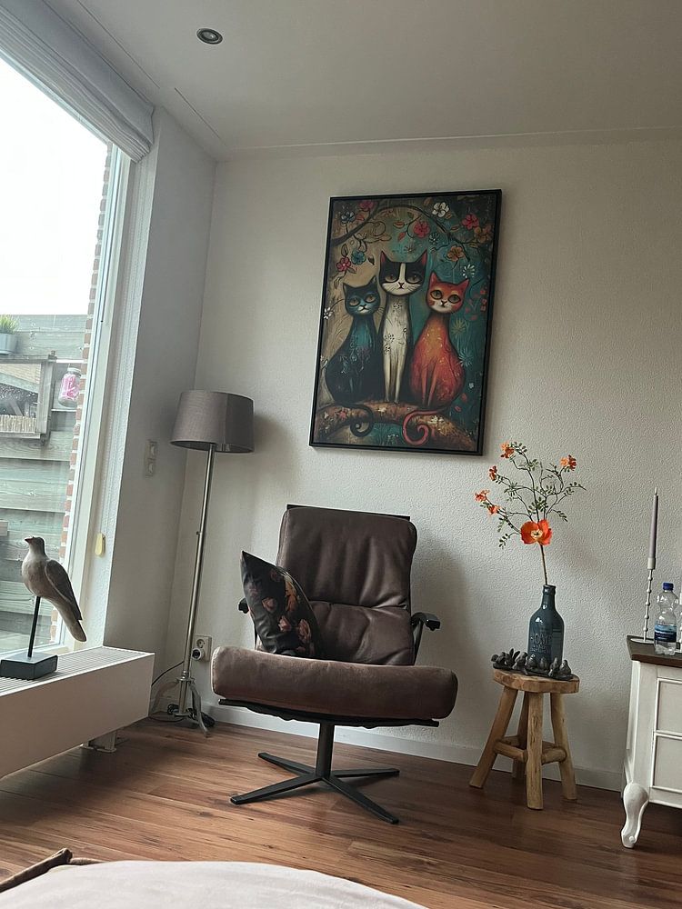 Kleurrijke Katten en Bloemen  van Preet Lambon 