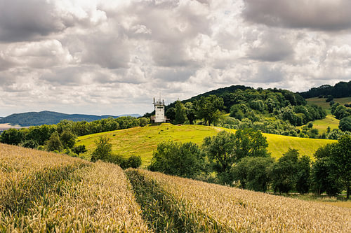 Landschaftbild auf der wachturm in Ifta, Thüringen, Deutschland