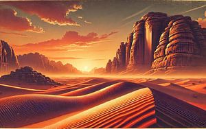 Vintage Jordanien, Wadi Rum Wüste Poster