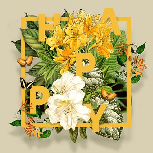 'Happy' in Botanical Yellow