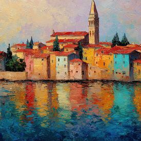 Poreč Croatia abstract panorama by TheXclusive Art