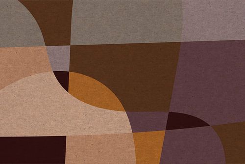 Gele, roze en bruine organische vormen. Moderne abstracte retro geometrische kunst in warme pastelkl