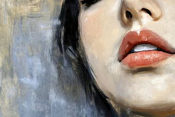 Portrait with glossy lips by Frank Heinz