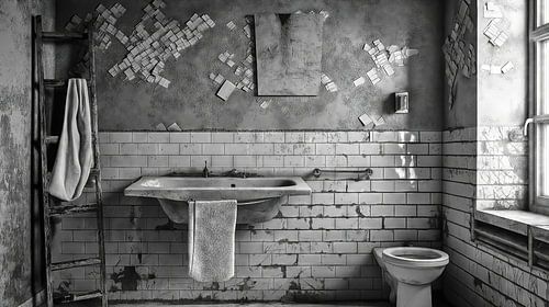Verlaten oude badkamer
