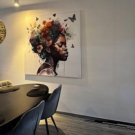 Photo de nos clients: Aquarelle Papillon Femme Africaine #1 par Chromatic Fusion Studio, sur artframe