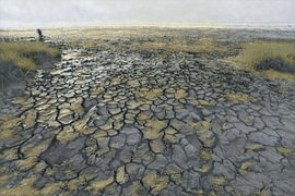 Le souffle de la mer des Wadden, le caractère vivant des fonds marins asséchés. Les sillons des vasières soulignent les motifs profondément gravés dans la vase sur Hauwert Photography