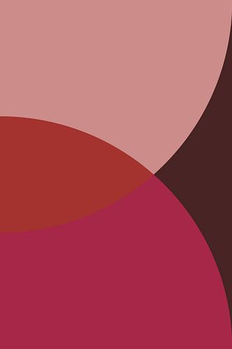 Abstracte geometrische kunst in retrostijl in roze, terra, bruin nr. 6