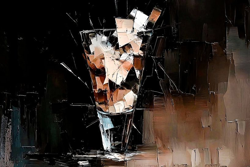 Abstract glass with drink by Art & Soul Creations