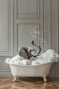 Elefant in der Wanne - Ein außergewöhnliches Badezimmer-Kunstwerk von Felix Brönnimann