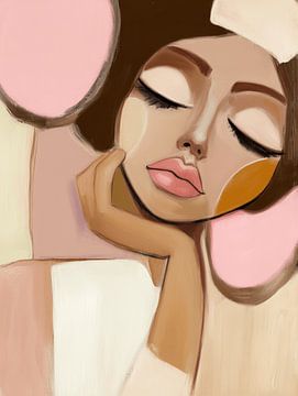 De Denker, modern en abstract portret van Carla Van Iersel