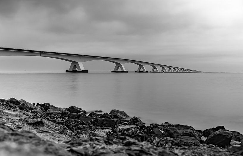 zeeland bridge black and white by Marjolein Albregtse