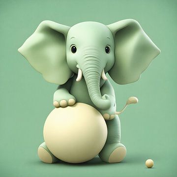Green Little Elephant by Georgia Chagas