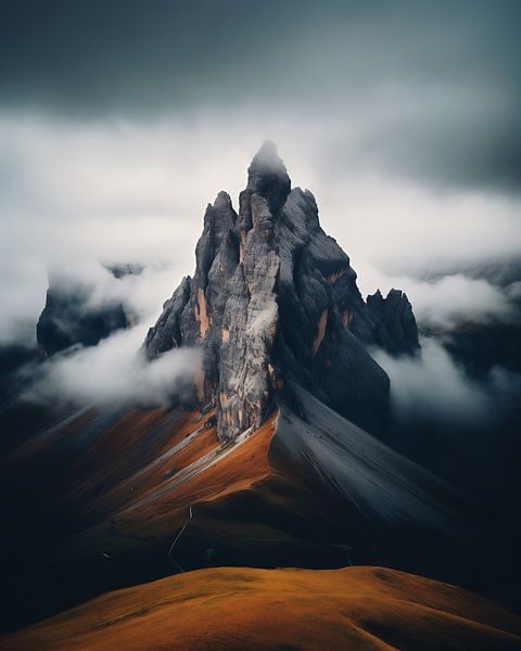 Uitzicht op de steile bergen van de Dolomieten van fernlichtsicht