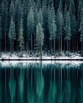 Wintermagie op het meer van fernlichtsicht