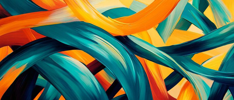 Coloured line movements - Abstract by Poster Art Shop