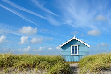 Strandhuisje in Nederland van Monique Leenaerts
