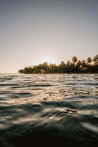 Sunset tropical island