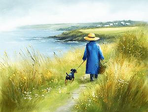 The Walk with the Dachshund along the Cliff