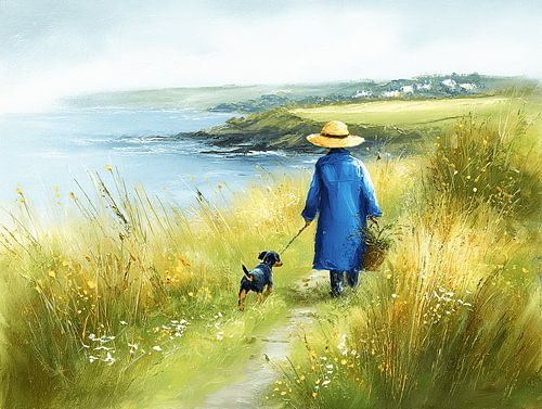 The Walk with the Dachshund along the Cliff