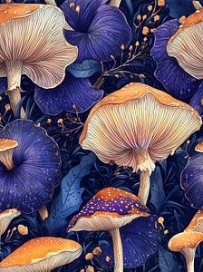 Mushrooms floral art 10
