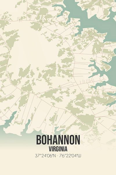 Vintage map of Bohannon (Virginia), USA. by Prints of Place