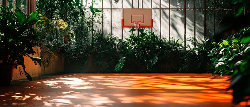 Basketballplatz in tropischem Gewächshaus von Poster Art Shop