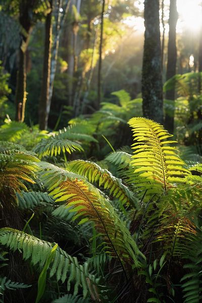 Wandelen in het bos van fernlichtsicht
