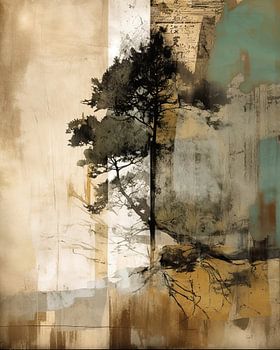 Collage Wabi-sabi in Erdtönen