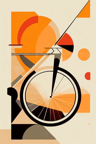 Moderne fietsgrafiek in oranje