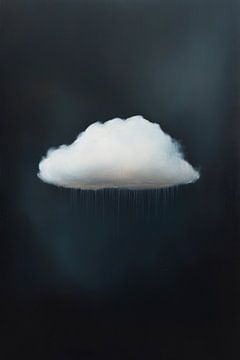 Eenzame wolk op donkere achtergrond van Poster Art Shop