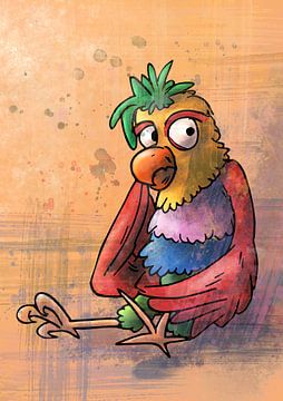 Funny parrot - cheerful drawing from the kids collection by Emiel de Lange