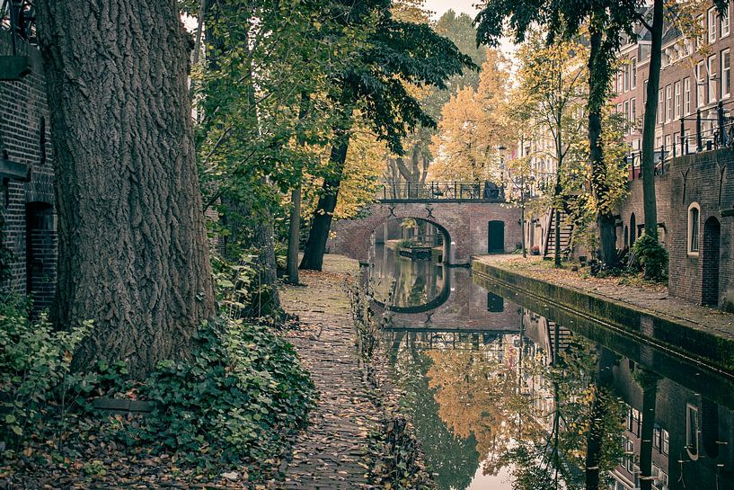 Herfstige Nieuwegracht in Utrecht van Mike Peek
