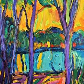 A lake in the style of Matisse by Niklas Maximilian