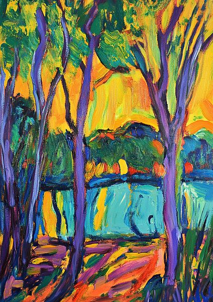 A lake in the style of Matisse by Niklas Maximilian