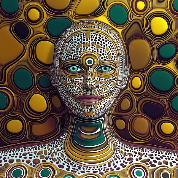 Alien with reptile skin by Ton Kuijpers