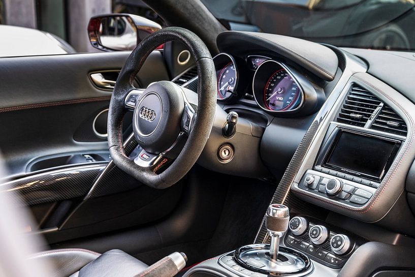 Audi R8 V10 Plus sports car dashboard by Sjoerd van der Wal Photography