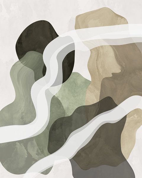 Abstract Green Forms No 1 by Sannel Larson