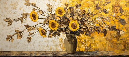 Golden Petal Cascade by Eye catching paintings