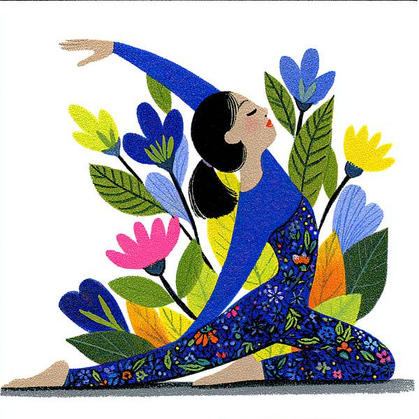 yoga flowers | flowing with flowers par OMG Art