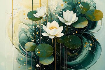 Dans van Witte Lotusbloemen no.6 van Studio BB