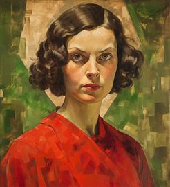 portret van jonge vrouw van Joost Berndes